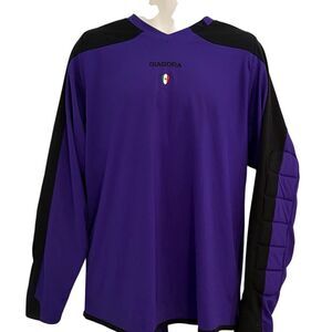 Large Men’s Diadora ENZO #Goalkeeper Jersey Purple Padded Sleeves DiaDry Sports